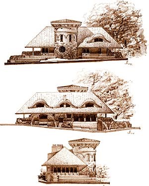 Фасады Охотничьего домика в парке